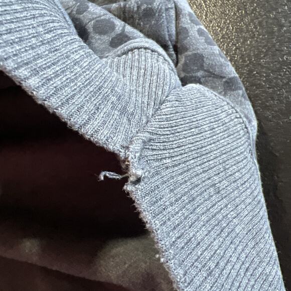 LL Bean Sweatshirt 2XL Gray Floral Cowl Neck Drawstring Pockets Cozy Pima Cotton - Picture 7 of 13